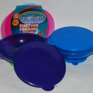 Griptight, Baby Suction Base Feeding Bowl, Blue, Pink, Purple, 12 months+