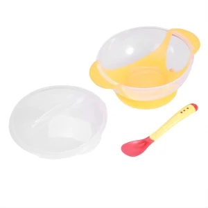 Yellow Baby Kids Children Slip Resistant Sucker Bowl Feeding Bowls Sensing S HOT
