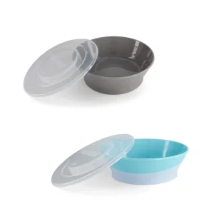 Twistshake 2 Pack Baby Bowl 6M+ BPA-Free Durable Feeding Plate with Airtight Lid