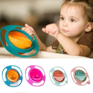Baby Gyro Bowl 360° Rotating Spill Proof Feeding Snack Bowl for Kids Toddler UK