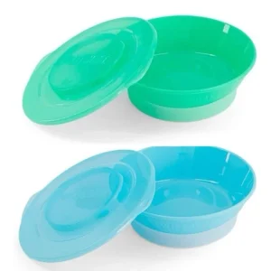 Twistshake Baby Bowl with Airtight Lid | BPA-Free Baby Feeding Plate 6+M Green